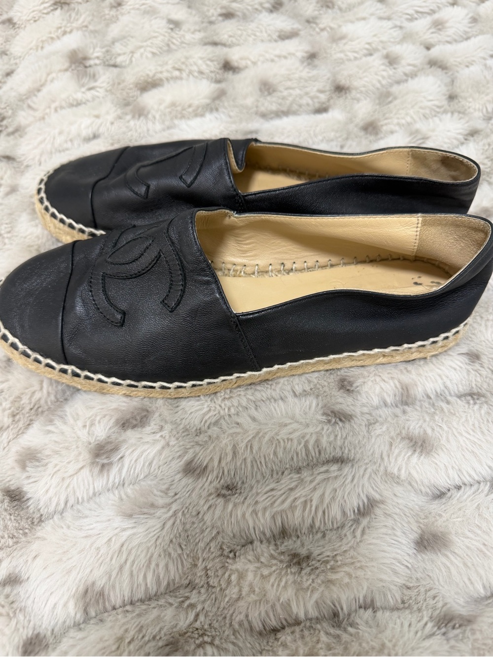 Authentic Chanel Black Leather Espadrilles - Picture 5 of 10